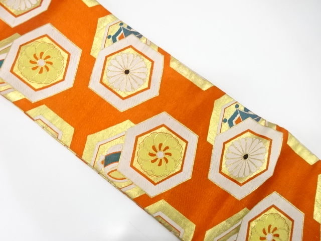 JAPANESE KIMONO / ANTIQUE OBI FOR KIDS / WOVEN FLORAL KIKKO & TREASURES